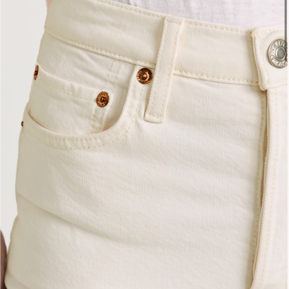 Re/Done Button Fly Creamy White Jeans Raw Bottom Womens Size 27 Tall - Picture 5 of 7